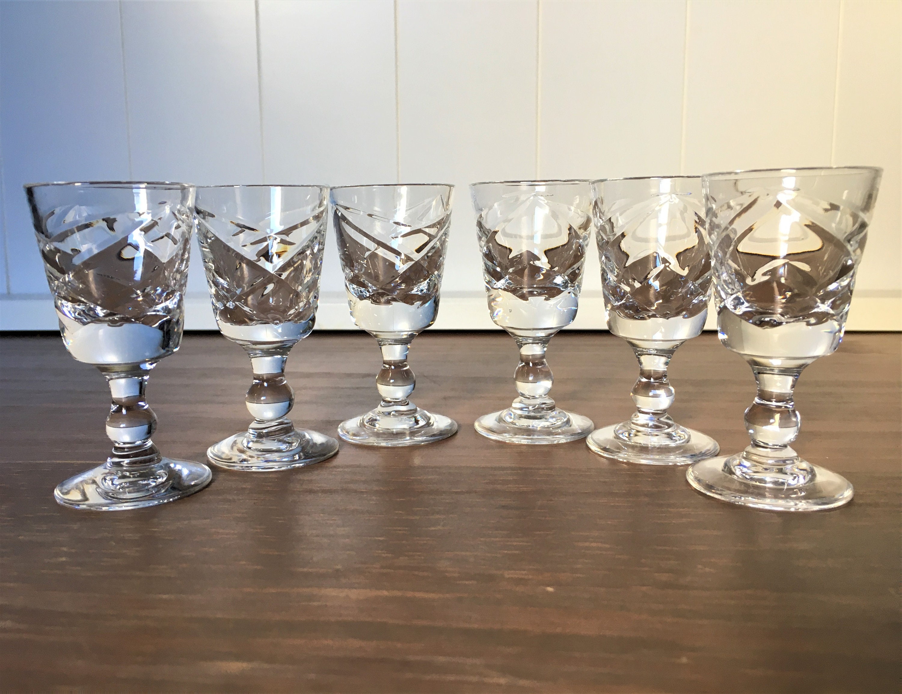 Set of 6 Royal Brierley Crystal Liqueur Glasses Cut in Pattern Etsy UK