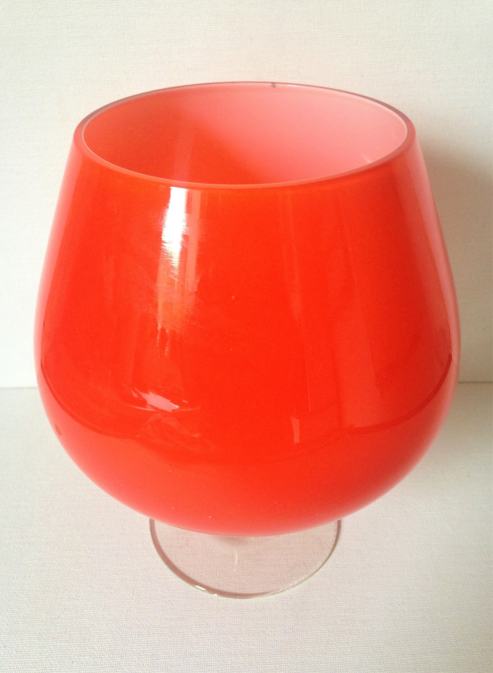 Brandy Balloon Vase Bright Orange Vase Orange Glass. Etsy
