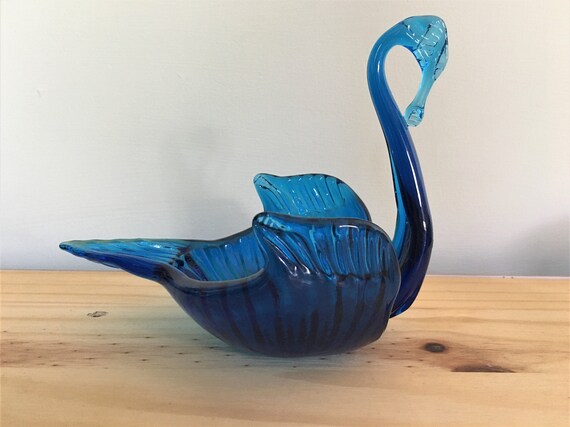 Glass Swan Candy Dish Cobalt Blue Glass Etsy glass swan candy dish cobalt blue glass