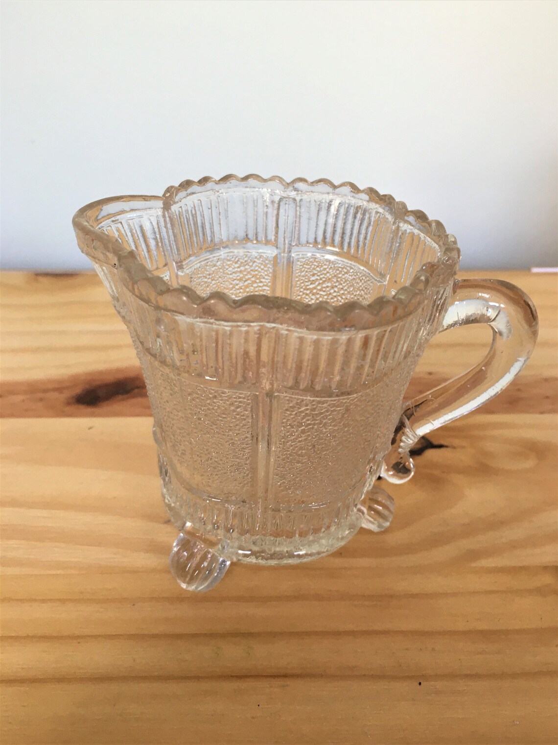 Art Deco Glass Creamer Small Milk Jug Sowerby Glass. Etsy