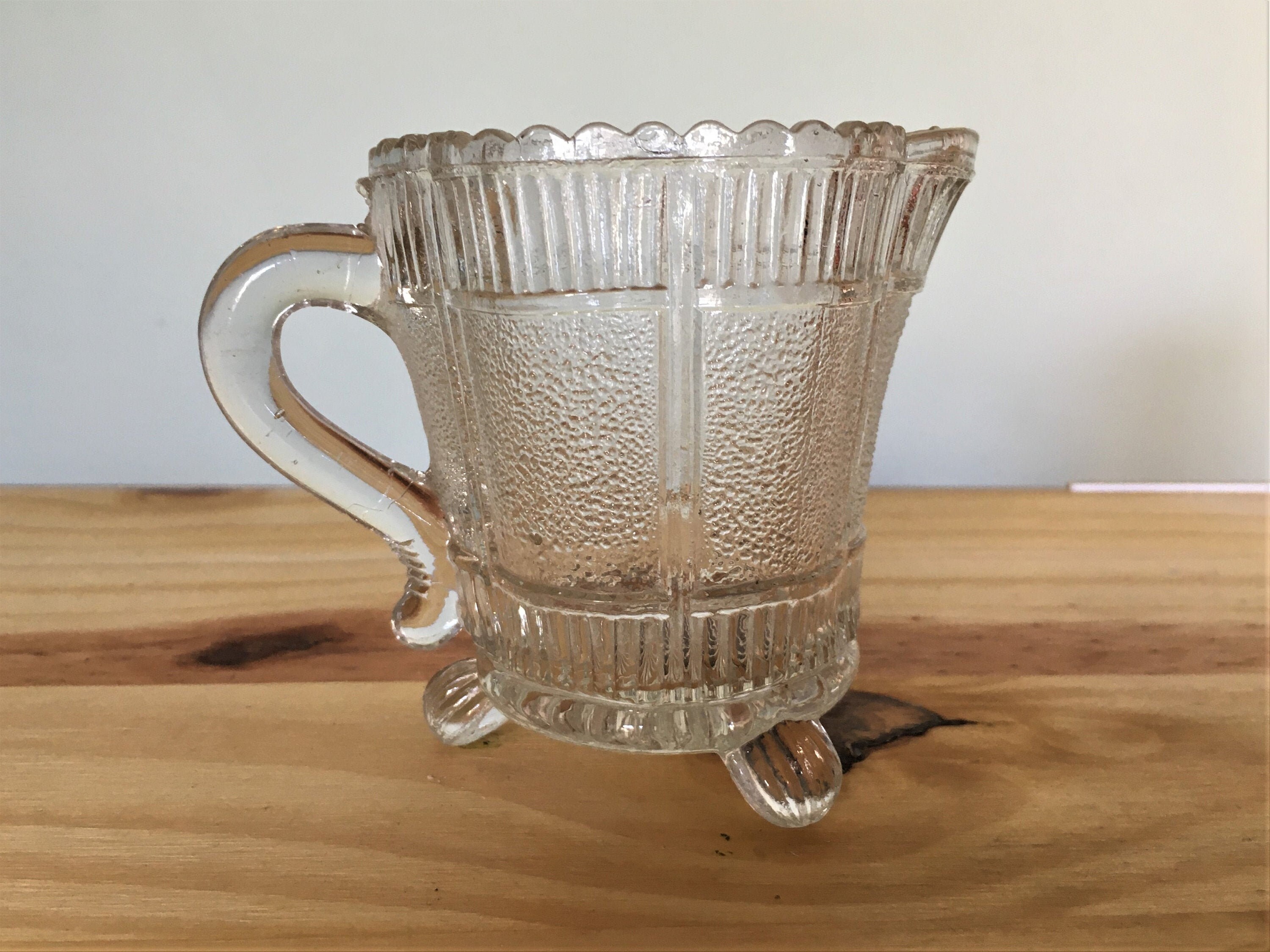 Vintage Art Deco Milk Jug by Sowerby Glass in the Lea Pattern Etsy UK