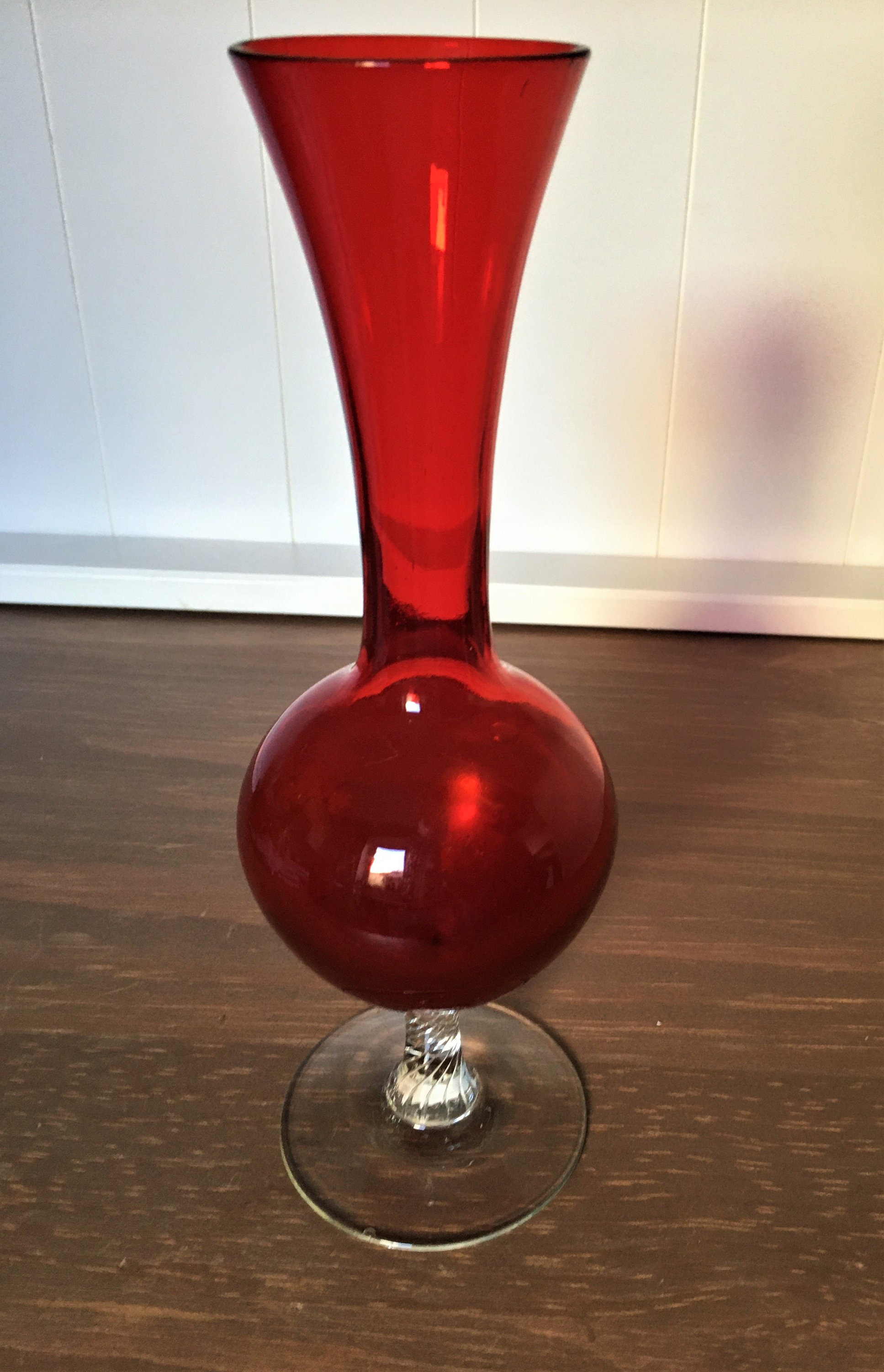 Small Glass Vase Mantel Vase Ruby Red Glass. Etsy