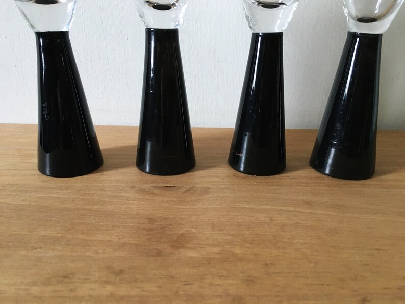 Vintage Sparkling Wine Glasses With Chunky Black Stems Etsy UK