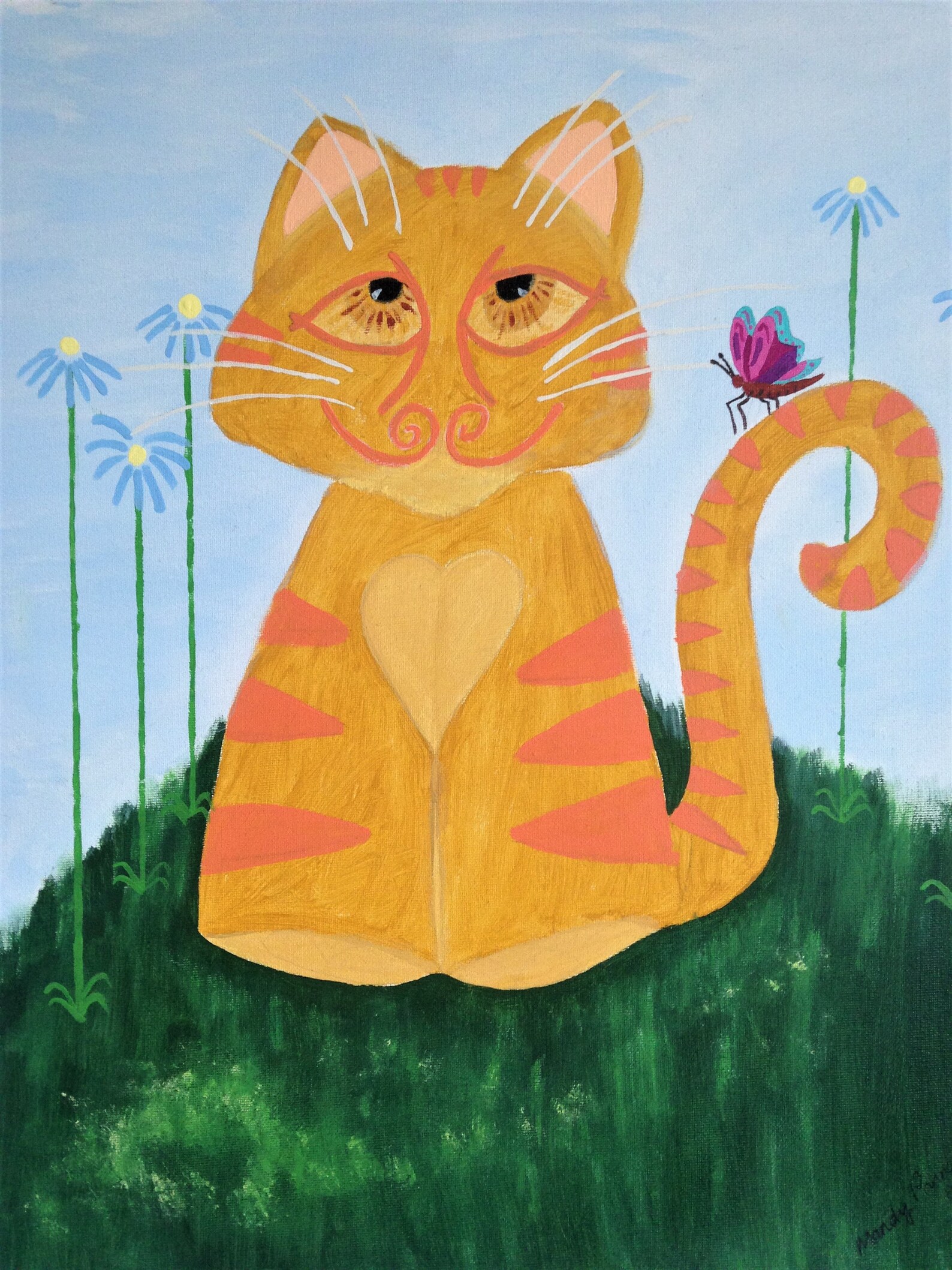 Original Painting Painting on Canvas Ginger Cat Painting. Etsy