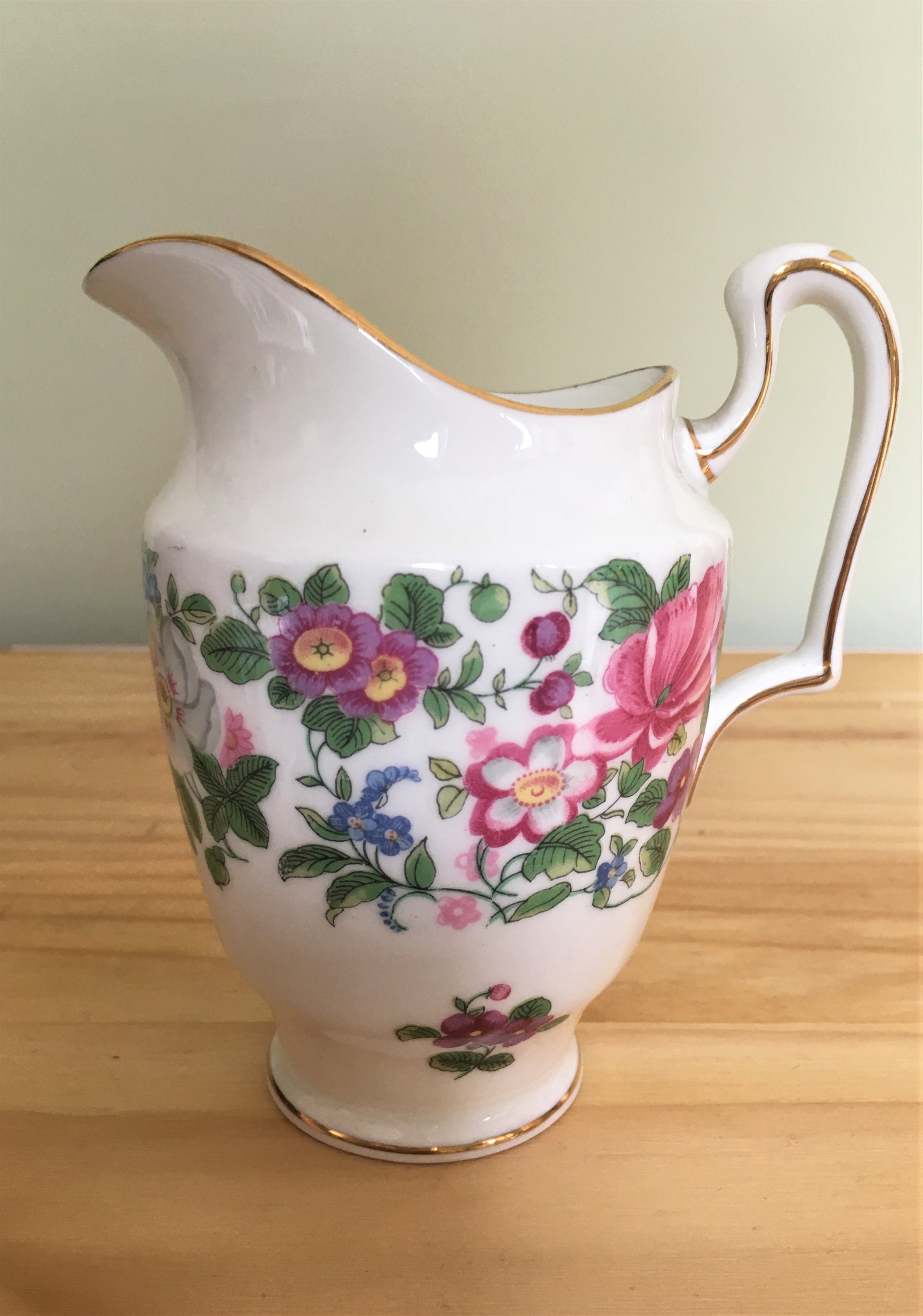 Small Milk Jug Floral Creamer Crown Staffordshire. Etsy