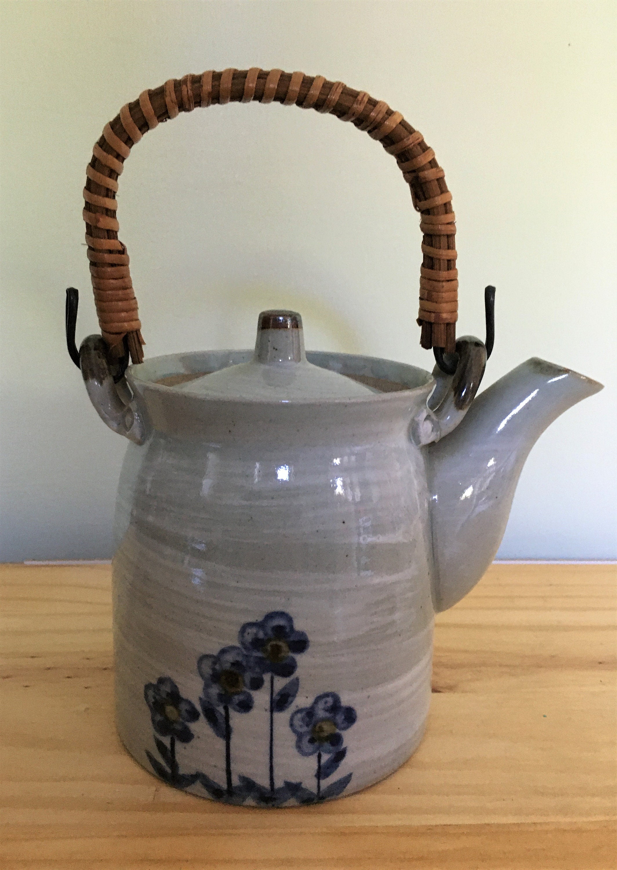 Floral Teapot Wicker Handle Teapot Creative Selection. Etsy