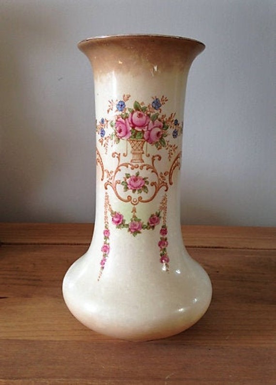 Large Ceramic Vase Antique Vase Crown Ducal Vase Etsy