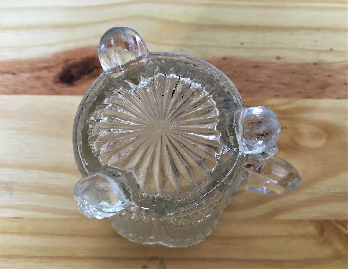 Art Deco Glass Creamer Small Milk Jug Sowerby Glass. Etsy