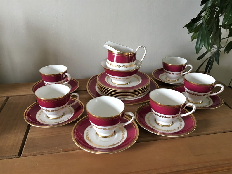 21 Piece English Tea Set Vintage Royal Tuscan Westbury Etsy UK