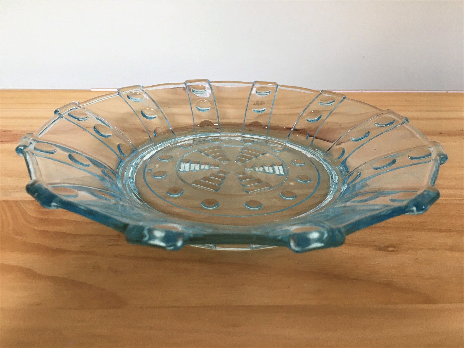 Small Glass Dish Shallow Glass Bowl Pale Blue Glass. Etsy UK