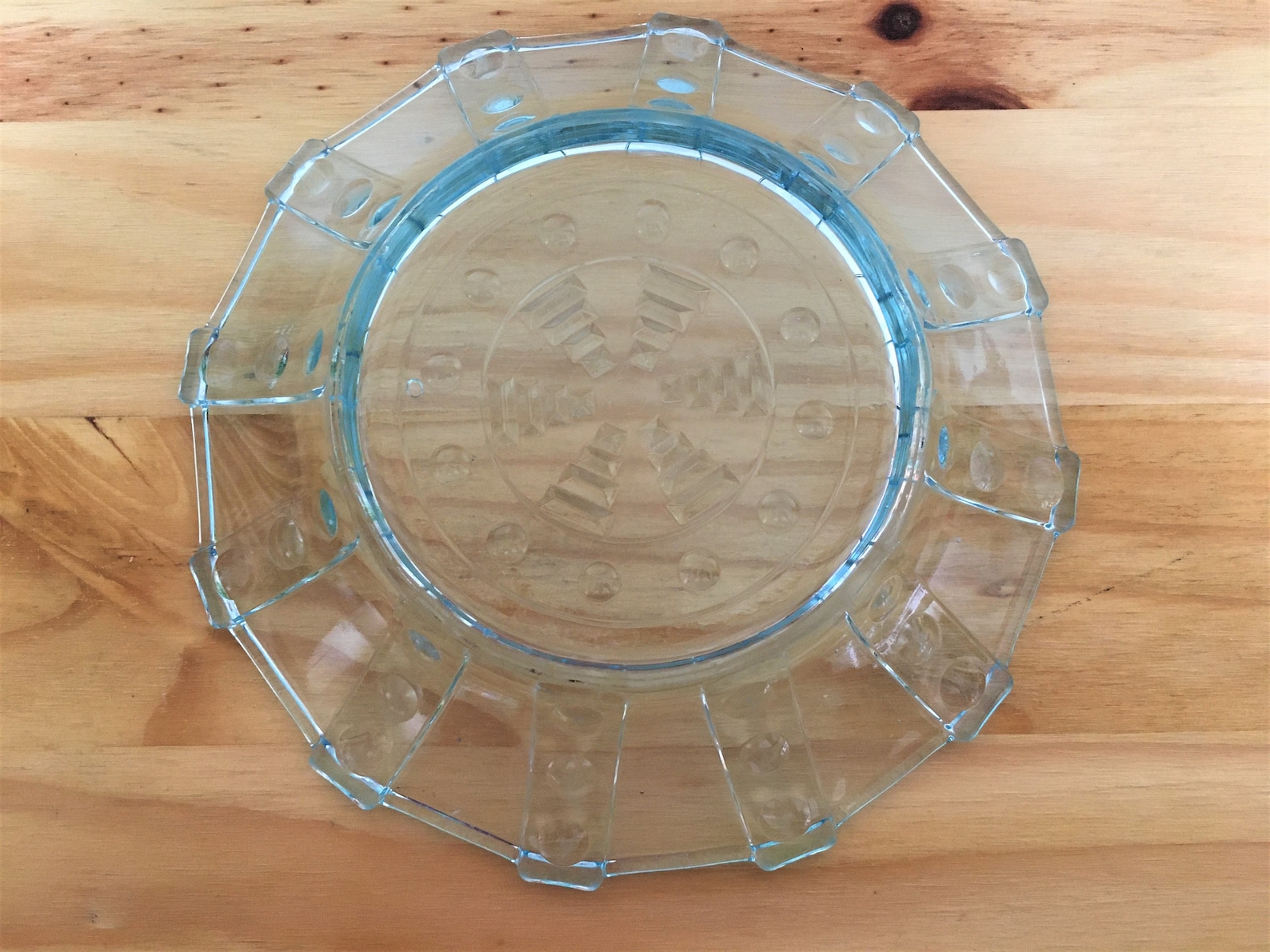 Small Glass Dish Shallow Glass Bowl Pale Blue Glass. Etsy UK
