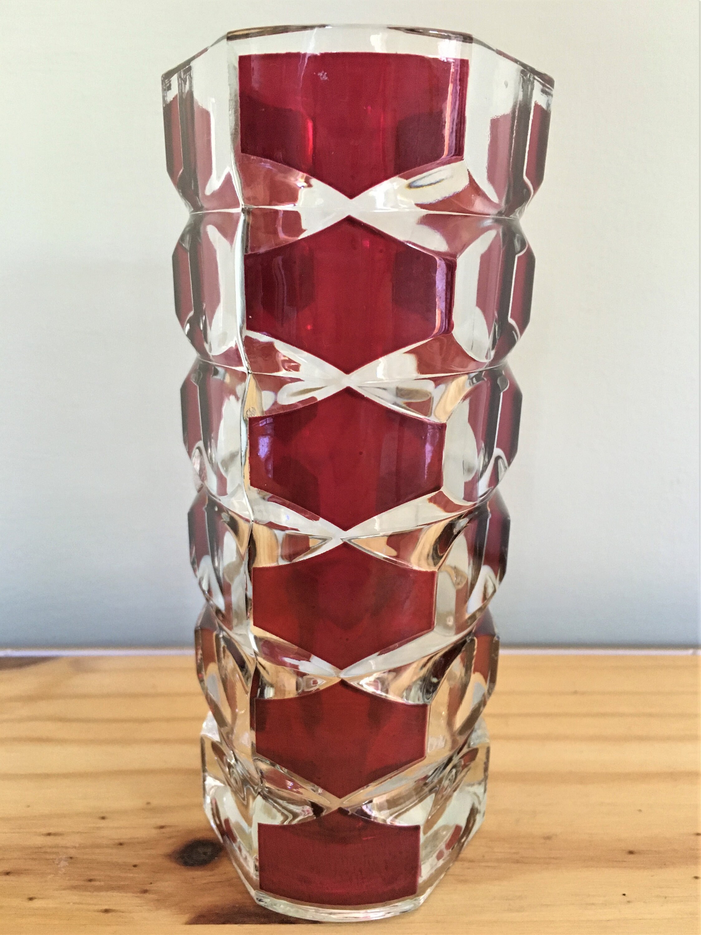 Tall Crystal Vase Vintage Luminarc Crystal Windsor Rubis. Etsy Canada