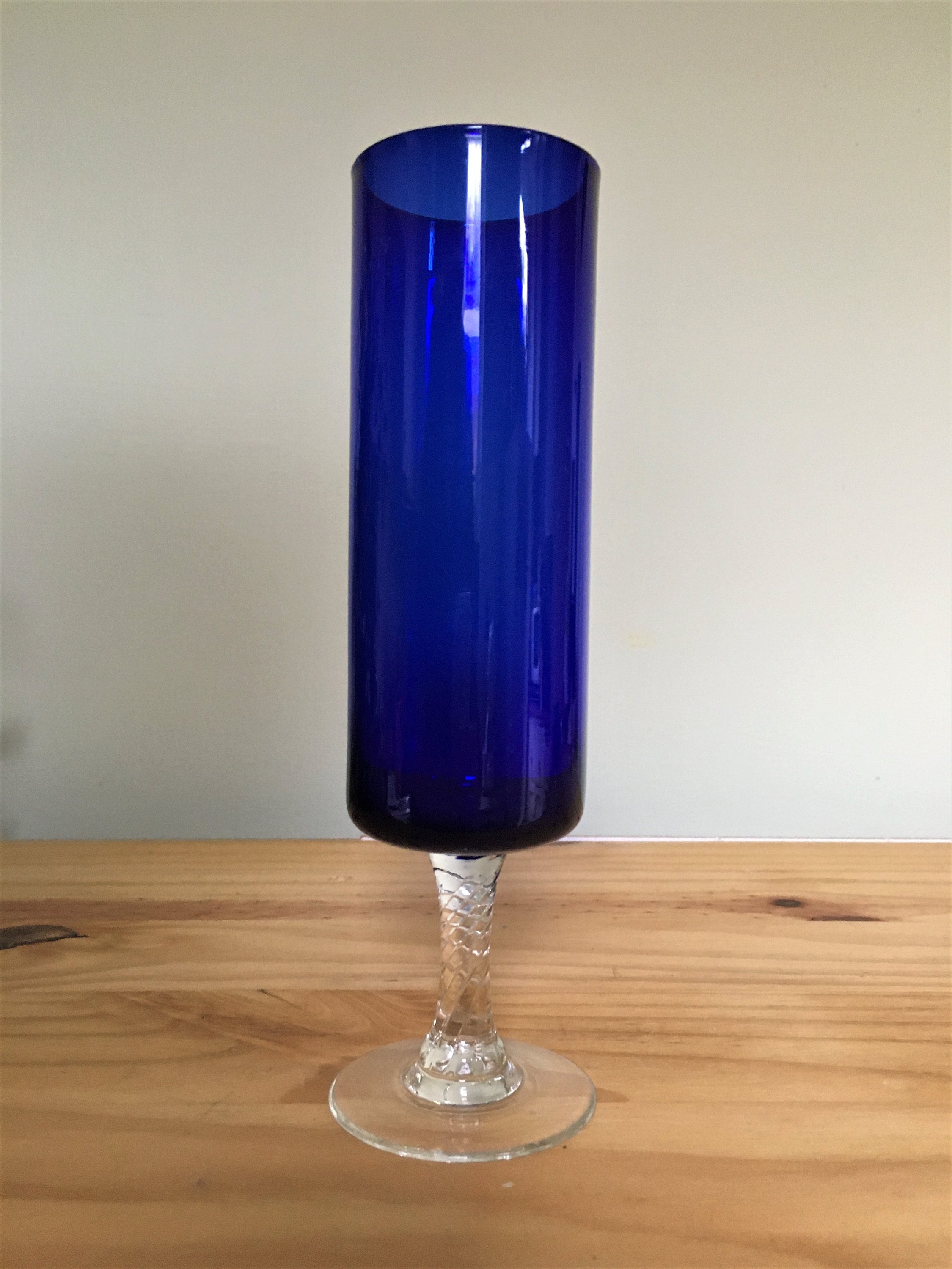 Cylinder Vase Tall Glass Vase Cobalt Blue Glass. Etsy