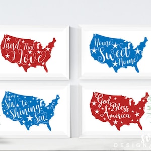 4th of July svg files, Land that I love, God Bless America svg, Patriotic SVG DXF EPS, Silhouette Studio, Cricut Design Space, Scrapbooking