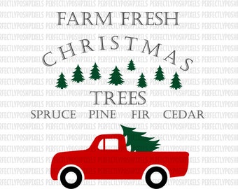 Christmas SVG Farm Fresh Christmas Trees SVG Cut Files Silhouette Cameo Cricut Design Space Iron On Heat Transfer Vinyl Commercial Use