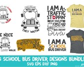 Bus Driver, School, Bundle, School Bus, cameo, Cricut, svg, dxf, eps, png, cut file
