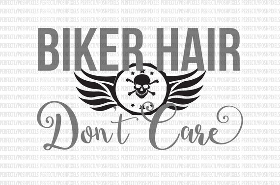 Download SVG Biker Hair Dont Care Curly Hair No Hair Clip art Cut ...