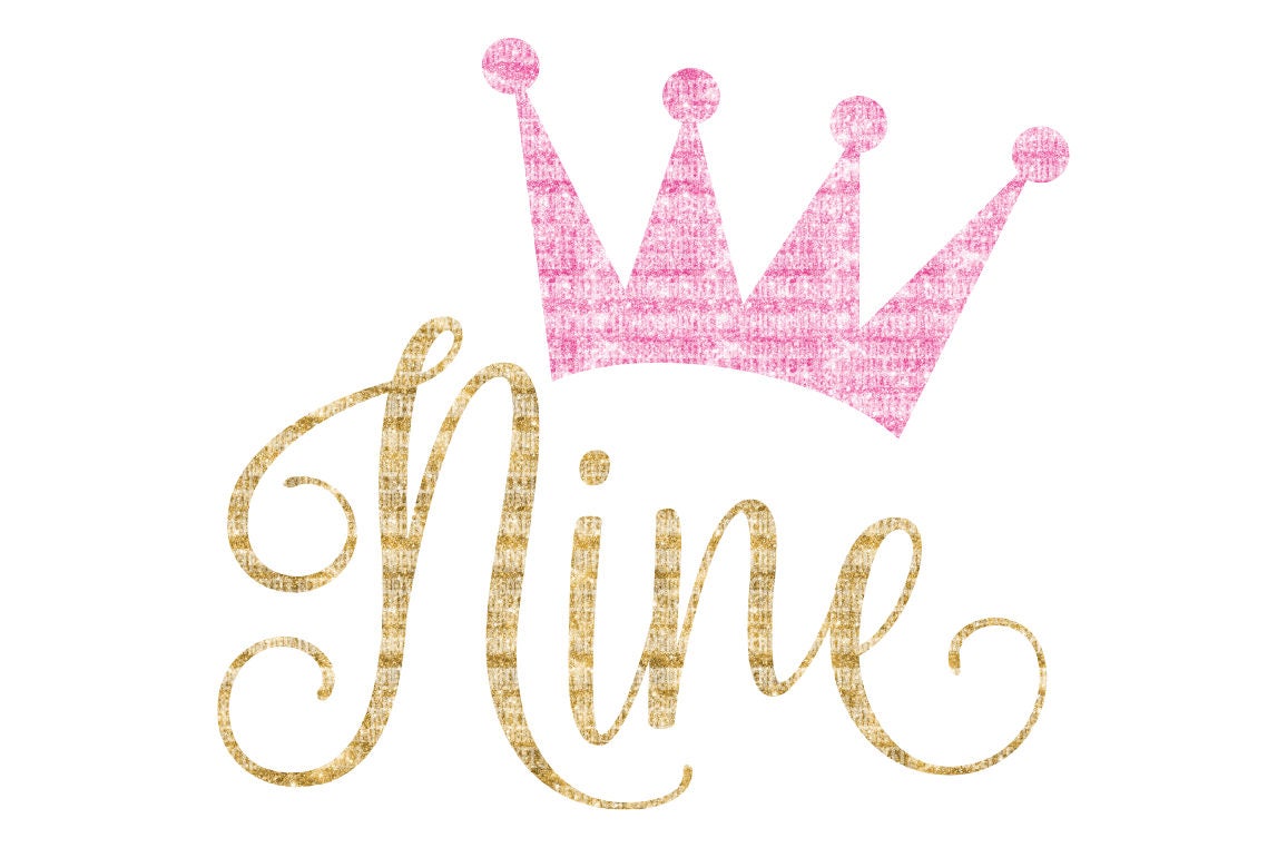 Download Birthday Crown SVG Files Ninth Birthday Silhouette Cameo | Etsy