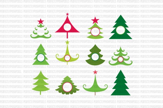 Download Christmas Tree Monogram SVG EPS DXF Christmas Monogram ...