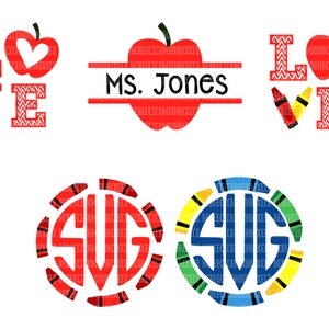 School SVG Files Monogram Frame 1st Day of School Cutting Files for Cricut and Silhouette Cameo Pre K SVG Files Teacher SVG Files