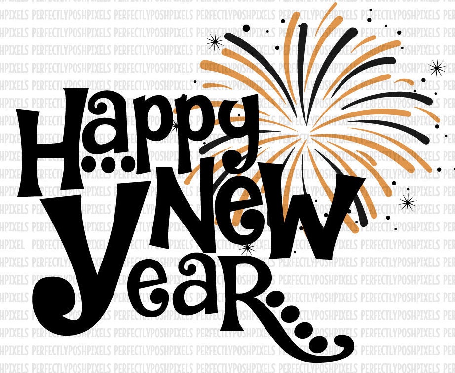 Happy New Year SVG DXF EPS Silhouette Designer Edition Circuit - Etsy
