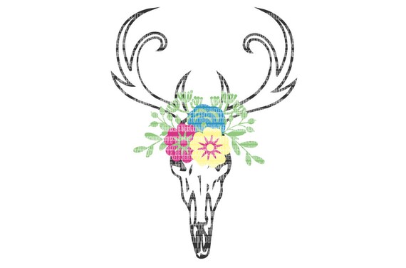 Download Deer Skull Svg File Steer Longhorn With Flowers Cow Skull Boho Etsy