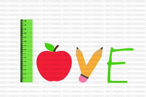 Back To School Cut Files Apple Svg School Love Svg Eps Dxf Etsy