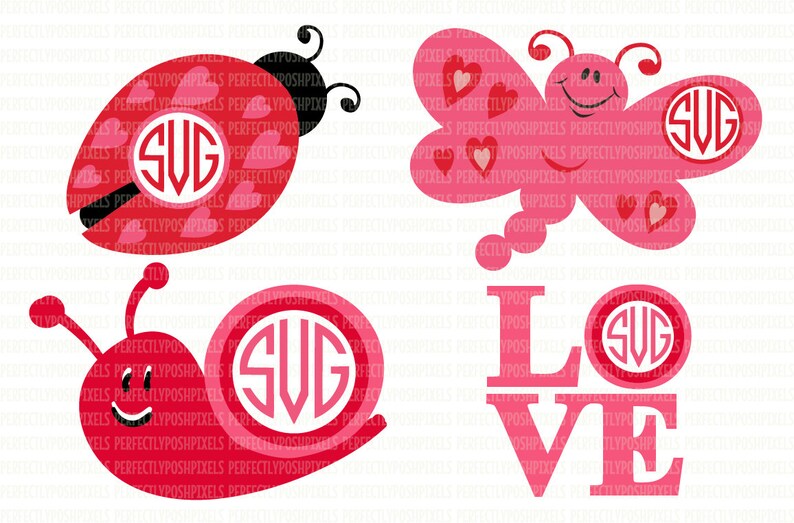 Valentine/'s Monogram Frame SVG DXF EPS Iron On Silhouette Designer Edition Circuit Design Space Vinyl Heat Transfer Vinyl Commercial Use Ok