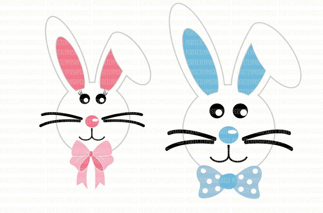 Bunny Face SVG, Easter SVG File DXF Eps Png Jpg Printable Clipart ...