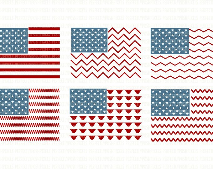 American Flag SVG File 4th of July Cut File Cuttable Silhouette Cameo ...