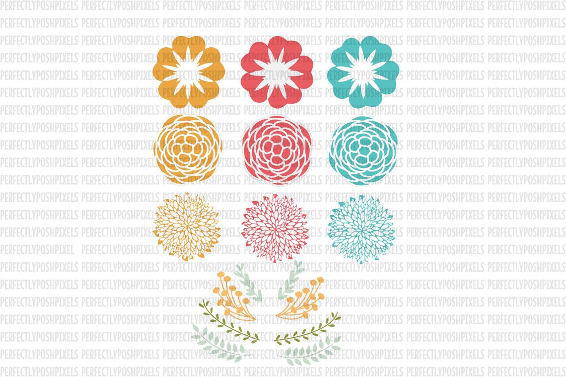 Floral Swag SVG Files Flower Printable Clipart Silhouette Etsy