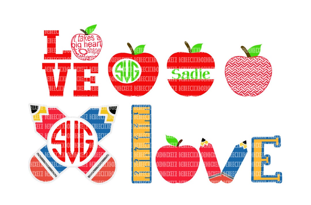 SVG Files for Cricut, Monogram SVG, 1st Day of School, Teacher Svg ...