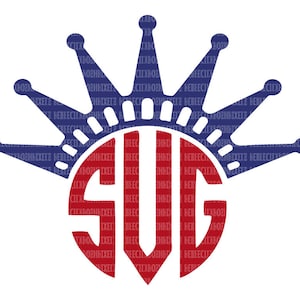 Estátua da Liberdade svg, Coroa svg, Patriotic svg kids, Monogram Frame SVG, svg for Silhouette, svg for Cricut, svg Commercial, svg Cricut