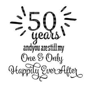 Archivos SVG del 50 aniversario para Silhouette Cameo y Cricut Design Space Scrapbooking Template Stencil Iron On Decal Printable Clipart