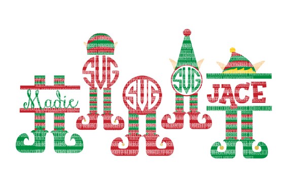Download Elf Monogram Frames Elf Svg Christmas Monogram Svg File Dxf Etsy
