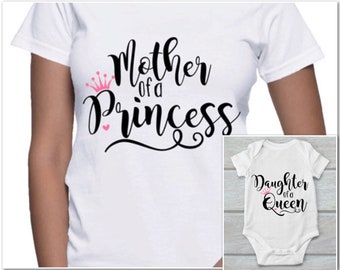 Mother of a Princess Daughter of a Queen svg Bundle Mothers Day Cricut Design Space Silhouette Studio Designer Edition SVG EPS dxf png jpg