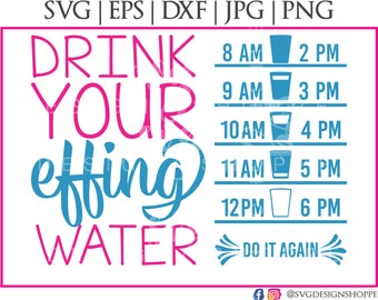 Water Bottle Tracker svg file water tracker Decal Fitness svg Cricut Design Space and Silhouette Cameo files in SVG EPS dxf ang png