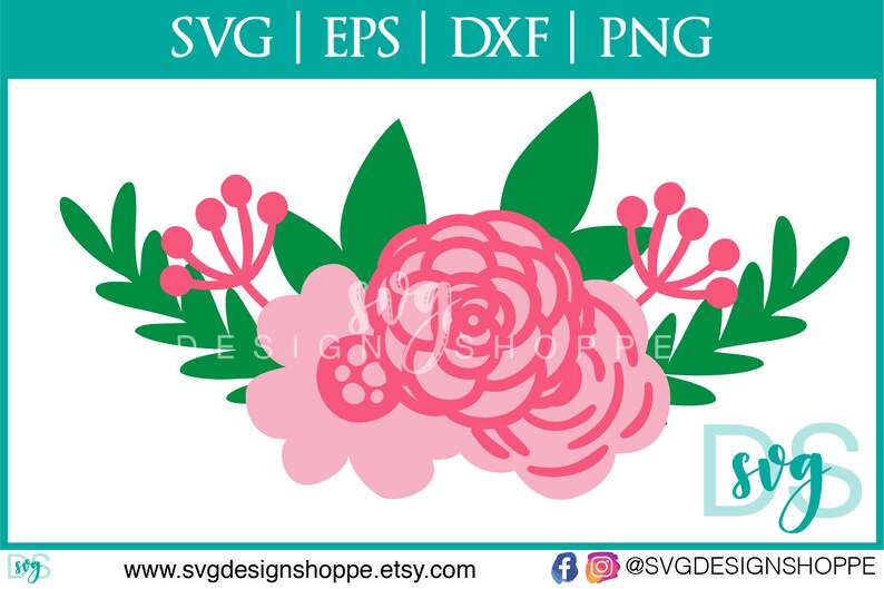 Floral Swag Svg Dxf Png Eps Cricut Silhouette Studio Cut Etsy