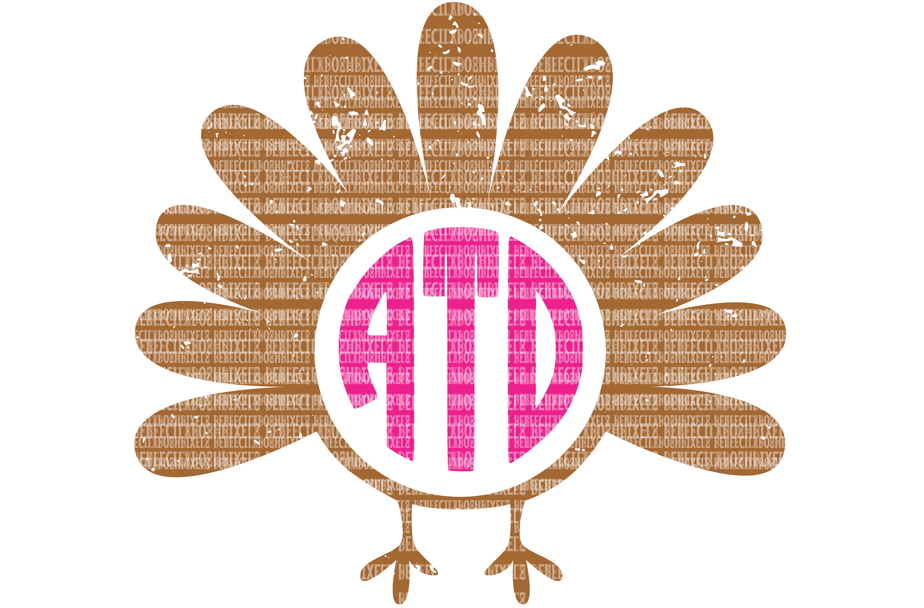 Download Grunge Turkey Monogram Frame SVG Files for Cricut ...