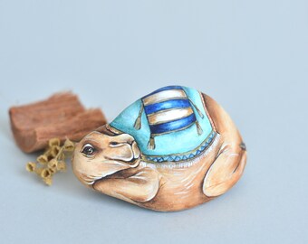 Painted Stone - Painting on Stone - Rock Painting - Decorative Stone, Camel, Animal art