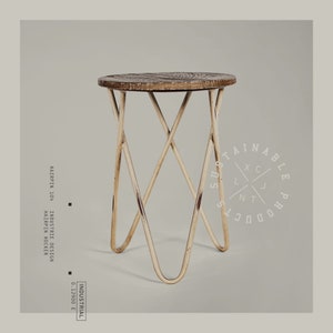HairPin 104 – Tabouret industriel rétro en métal avec assise en bois noir ou blanc vintage, idéal pour la cuisine, le salon et le bureau