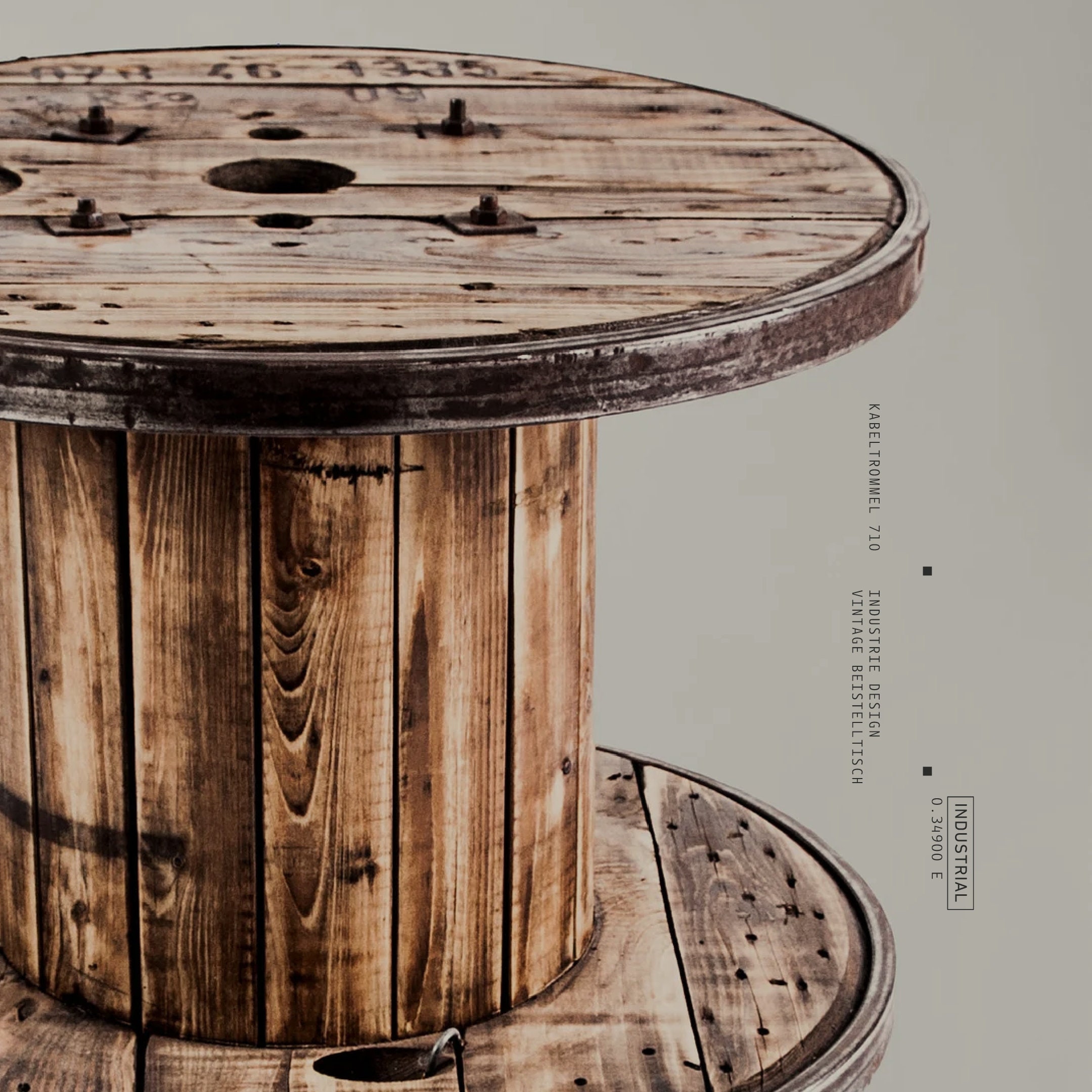 Cable Drum 710 - Round Vintage Upcycled Loft Side Table on Castors ...