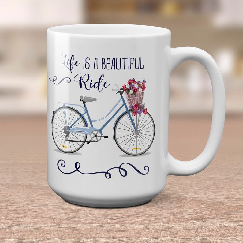 Life is a Beautiful Ride Mug Bicycle Coffee Mug Bicycle Etsy