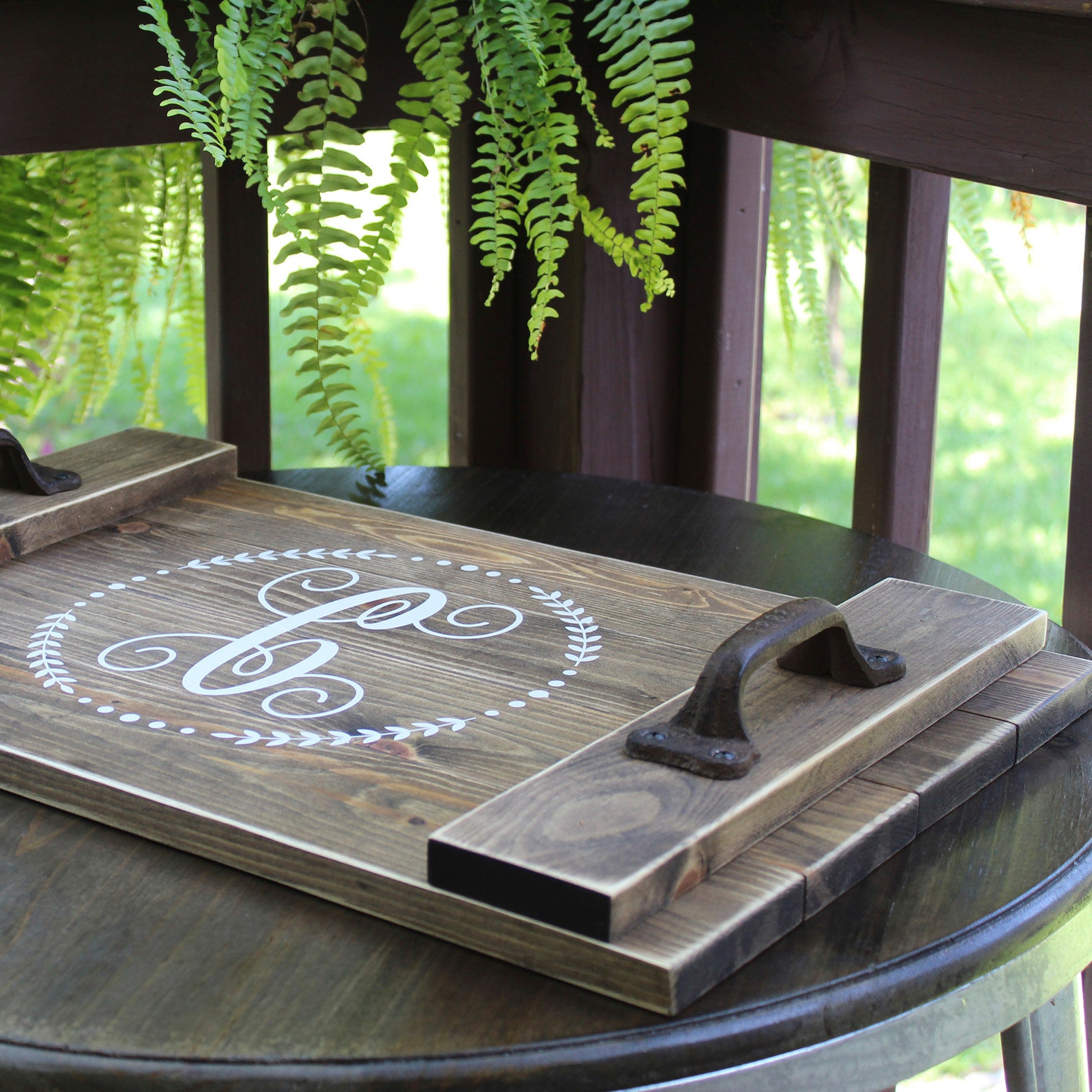 Serving Tray Personalized Wood Serving Tray Wood Serving Tray Etsy