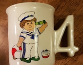 Cabbage Patch childs mug 4 birthday sailor boy G.A.A. Inc 39 85 Edition made in Japan abt 3 quot