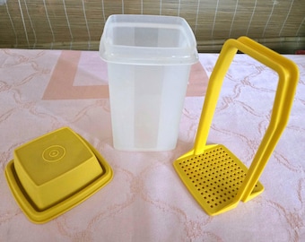 Pojemnik na ogórki Vintage Tupperware Pick a Deli, 3 szt., plastikowy pojemnik na ogórki, z otworem i uchwytem, pokrywka i uchwyt w kolorze białym, do przechowywania w kuchni