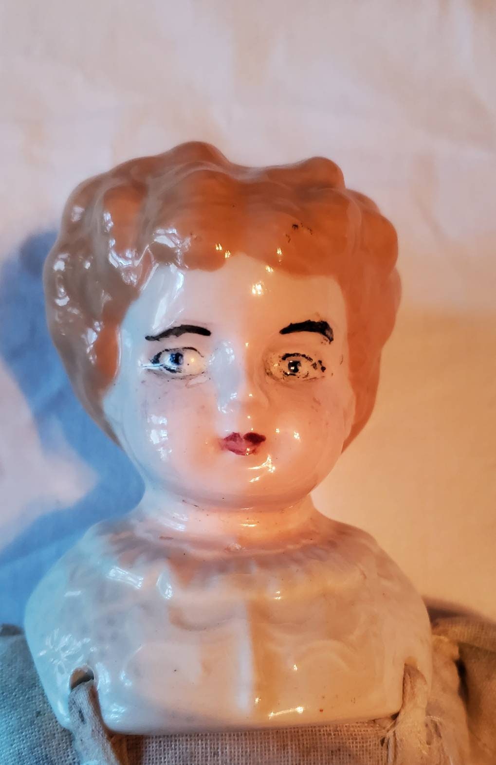 Antique German China Head Doll With Intact China Hands Feet Etsy