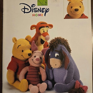 Libro de patrones de crochet Leisure Arts Disney Home n.° 3262 Pooh y sus amigos: instrucciones, fotos, Pooh, Tigger, Eeyore, Piglet, peluches