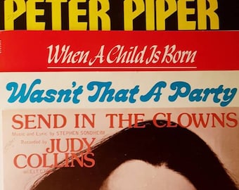 Lot of 6 70-80s sheet music Send in the Clowns Wasn't That a Party When a Child is Born Peter Piper What I Did For Love I Just Called to Say