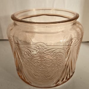 Pink Depression Glass Keksdose ohne Deckel 13,5 cm H 12,5 cm Durchmesser